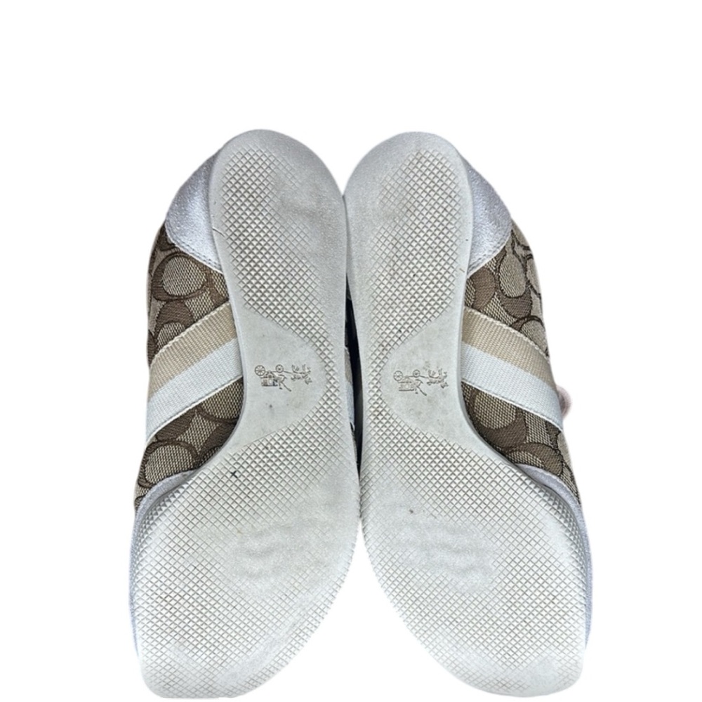 COACH Kelson Outline Signature Suede in Khaki and Chalk Womens Size 7 - Picture 14 of 16